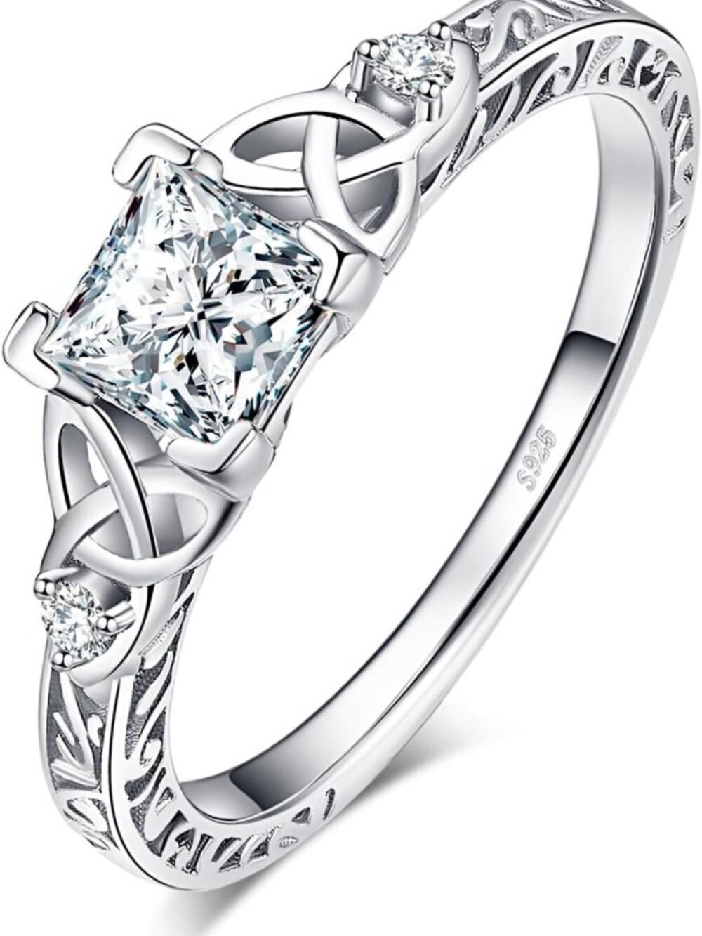 Stunning Cubic Zirconia Solitaire Engagement Ring for Women - Elegant & Timeless